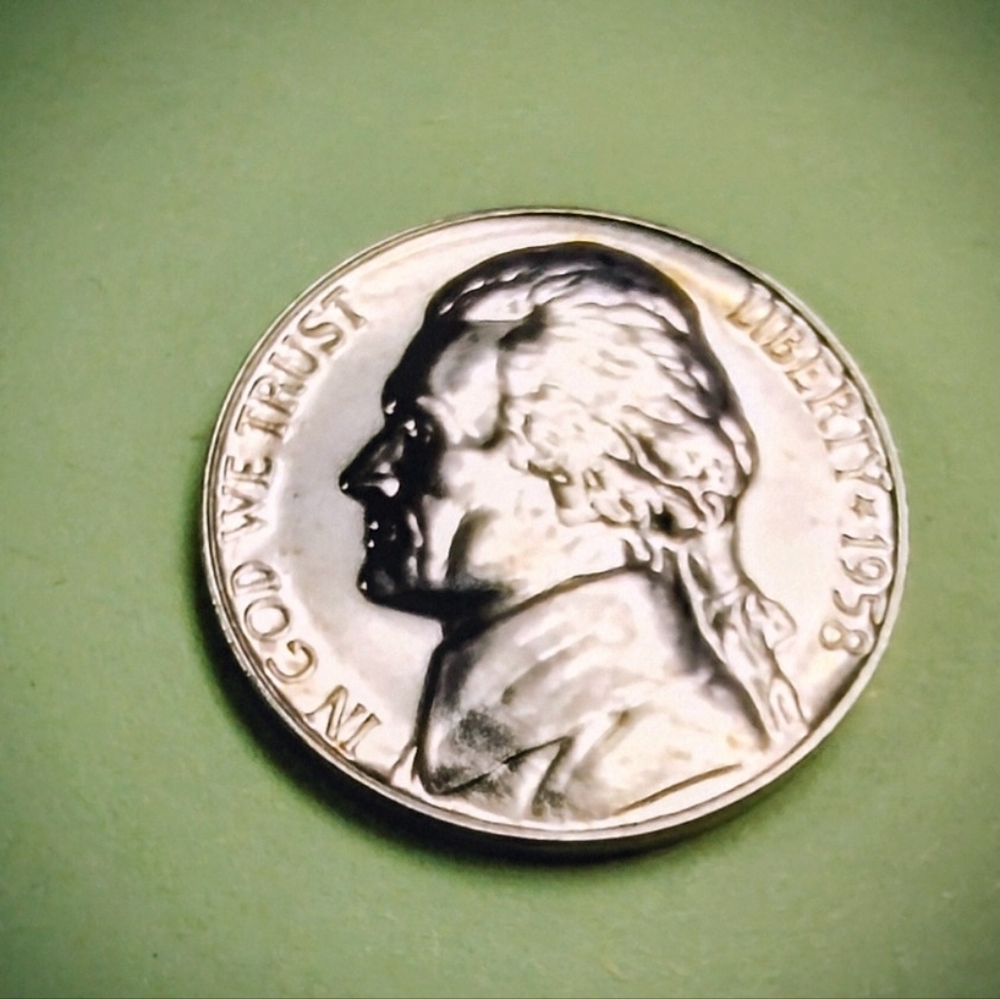 1958-P Proof Jefferson Nickel Full Steps.No Mint Mark. Beautiful Coin. #M5106